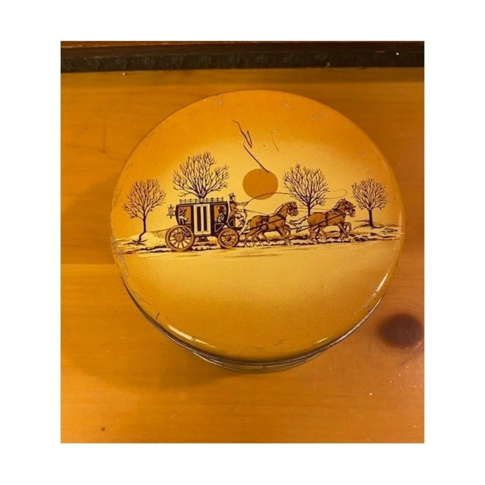 Vintage E Cherry Sons & Co Cashew Butter Crunch Tin Stagecoach Philadelphia